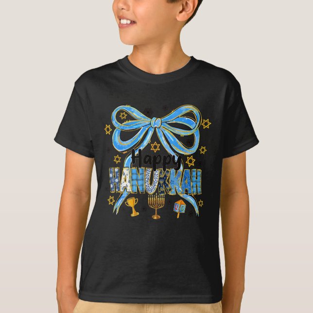 Camiseta Coquette Hanukkah Bow Jewish Bow Menorah Bow Women (Anverso)