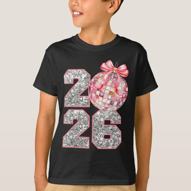 Camiseta Coquette Happy New Year Party 2026 Family Women Gi (Anverso)