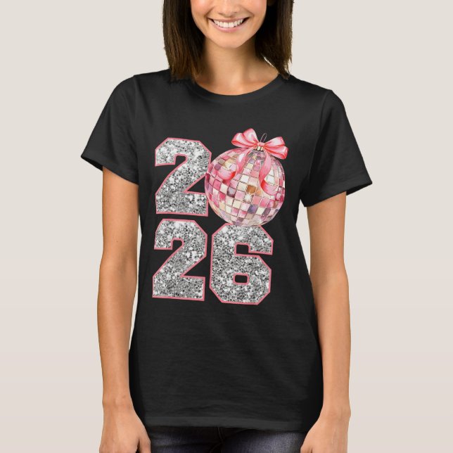 Camiseta Coquette Happy New Year Party 2026 Family Women Gi (Anverso)