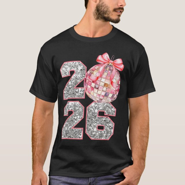 Camiseta Coquette Happy New Year Party 2026 Family Women Gi (Anverso)