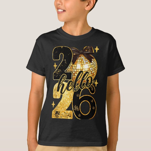 Camiseta Coquette Happy New Year Party 2026 Family Women Gi (Anverso)