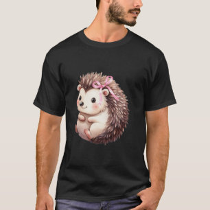 Camiseta Coquette Hedgehog con Bow Simple Cute Girona