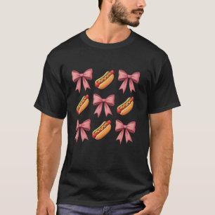 Camiseta Coquette Hot Dog Cute Rosa Bows Estéticos Chica