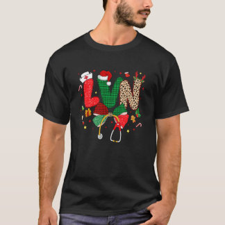 Camiseta Coquette LVN estetoscopio de lazo de Navidad Enfer