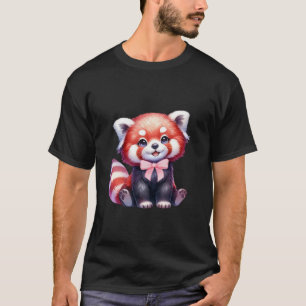 Camiseta Coquette Panda Bow Chica sencillo rosado lindo T