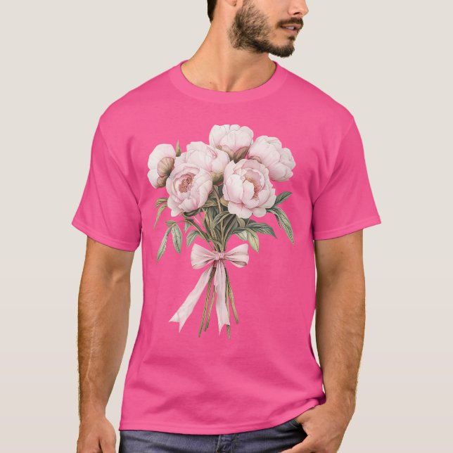 Camiseta Coquette Peony Bouquet Inspired Flower Plant Lover (Anverso)