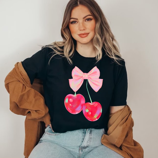 Camiseta Coquette Pink Bow Cherry (Subido por el creador)