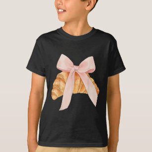 Camiseta Coquette Pink Bow Croissant Cute Baking Baker Past