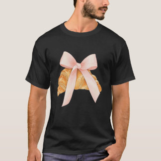Camiseta Coquette Pink Bow Croissant Cute Paris Francia Fre