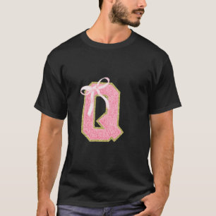 Camiseta Coquette Primera Letra Inicial Q Preppy Girly Girl