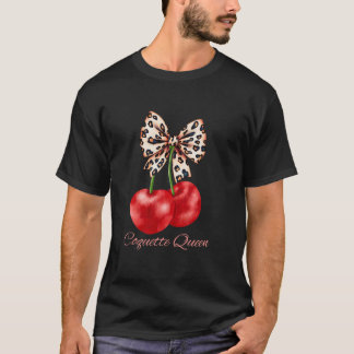 Camiseta Coquette Queen Cherry Leoparbon Ribbon Bow Women G