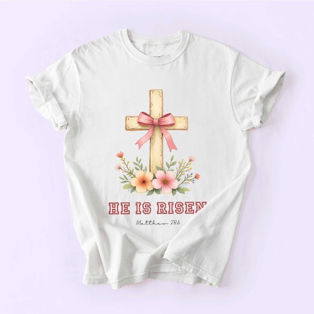 Camiseta Coquette Religious, Jesus Easter, He is Risen (Subido por el creador)