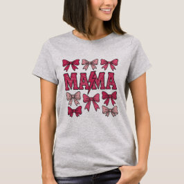 Camiseta Coquette rosa Bow Mama Lighsting Bolt Mom