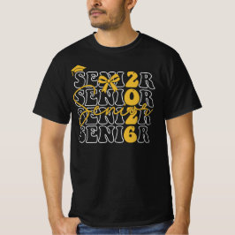 Camiseta Coquette Senior 2026 Golden Bow Graduation Boy 