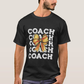 Camiseta Coquette Softball Coach Coach Family Bow