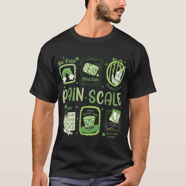 Camiseta Coquette Stamp Pain Scale Shamrock Trauma Nurse Pa (Anverso)
