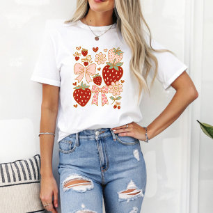 Camiseta Coquette Strawberry de verano rosado