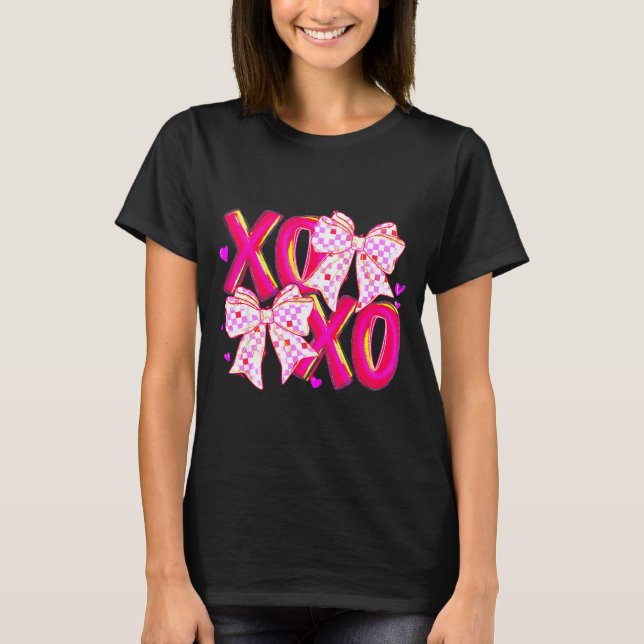 Camiseta Coquette Valentine Xoxo Funny Valentine Bow Hearts (Anverso)