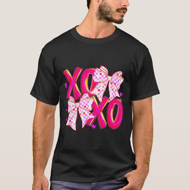 Camiseta Coquette Valentine Xoxo Funny Valentine Bow Hearts (Anverso)