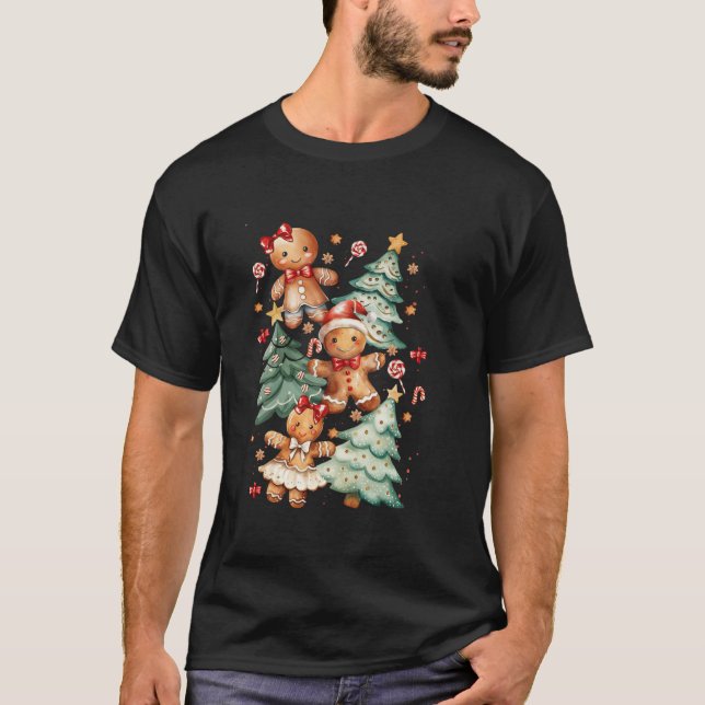 Camiseta Coquette Xmas Gingerbread Man Bow Navidades (Anverso)