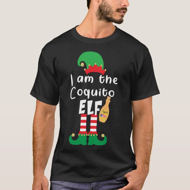 Camiseta Coquito ELF Funny Navidades en Puerto Rico B (Anverso)