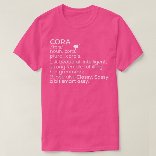 Camiseta Cora Nombre Cora Definición Cora Nombre Femenino C (Diseño del anverso)