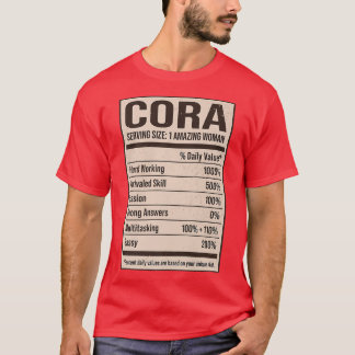 Camiseta Cora Nutrition Facts Name Nickname Alias Title Fri