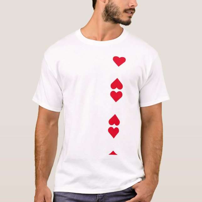 camiseta corações vermelhos  (Anverso)