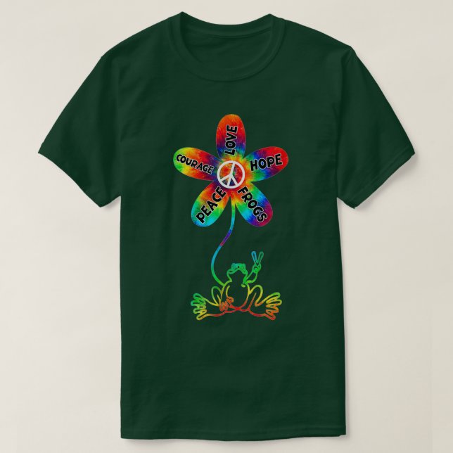 Camiseta Coraje de la Paz Amor Esperanza Rana Regalo Hippie (Diseño del anverso)