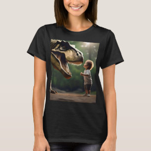Camiseta "Coraje Desatado: Un Niño Enfrenta al T-Rex"