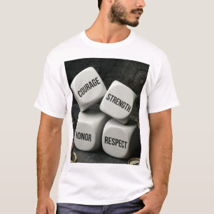 Camiseta Coraje Fuerza Honor Respeto Dados Guerrero Esparta