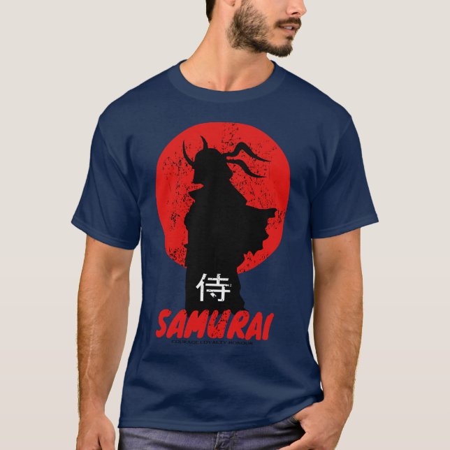 Camiseta Coraje Lealtad Honor Samurái (Anverso)
