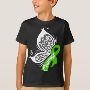 Camiseta Coraje mariposa Gallbladder Bile Duct Cancer Gif