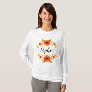 Camiseta Coral de color de agua giratoria Personalizado de
