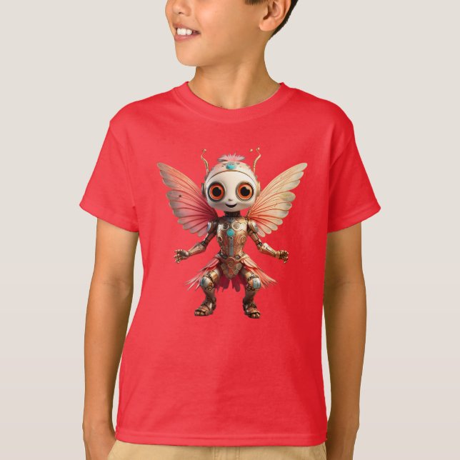 Camiseta Coral Gold Robot Bailarín Pixie Lindo (Anverso)