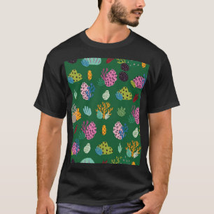Camiseta Corales y plantas marinas: Patrón submarino