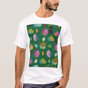 Camiseta Corales y plantas marinas: Patrón submarino