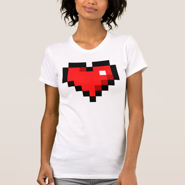 Camiseta corazón 8bit (Anverso)