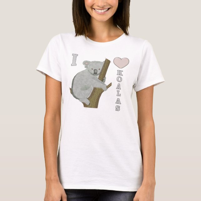Camiseta Corazón a los animales difusos de Koalas (Anverso)