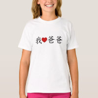 Corazón a papá con caracteres chinos tradicionales
