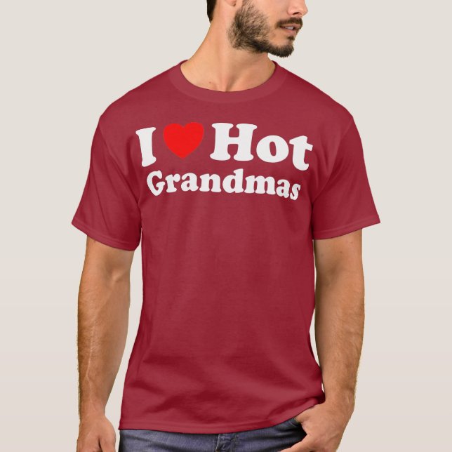 Camiseta Corazón Abuelas calientes Me encantan las Abuelas  (Anverso)