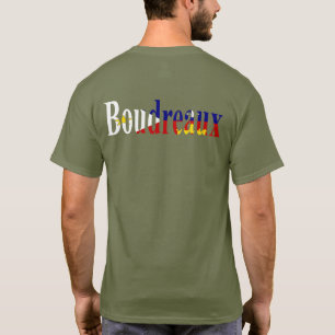 Camiseta Corazón acadiense de Boudreaux Cajun de la bandera