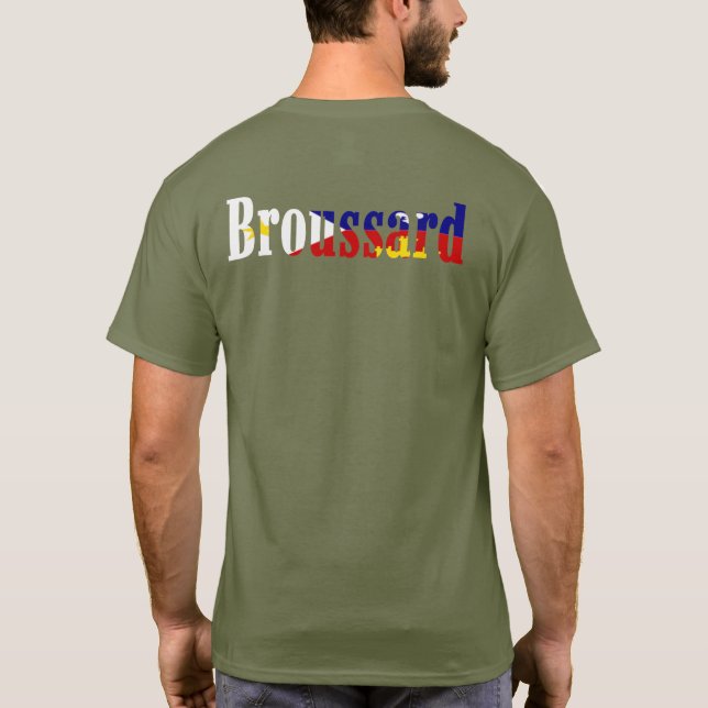 Camiseta Corazón acadiense del orgullo de Broussard Cajun (Reverso)