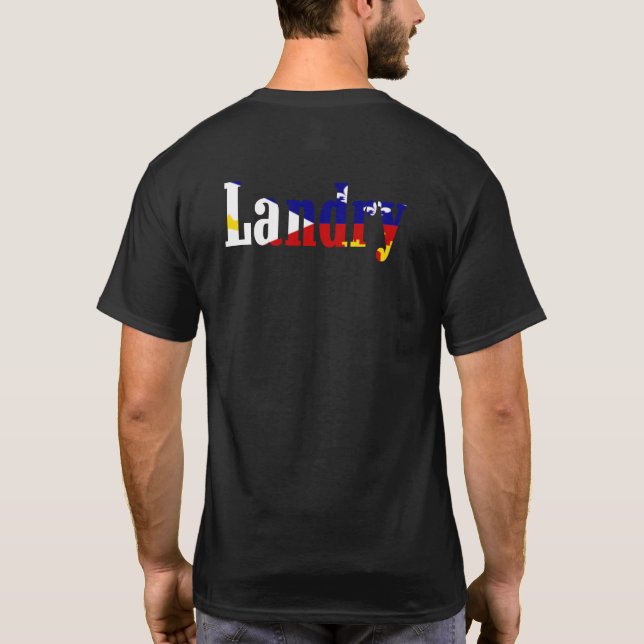 Camiseta Corazón acadiense del orgullo de Landry Cajun de (Reverso)