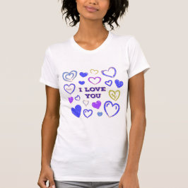 Camiseta Corazón Adorable Dibujado a Mano