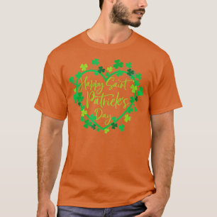 Camiseta Corazón Afortunado Shamrock Happy St Patricks Day