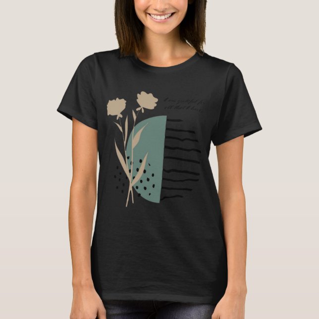 Camiseta Corazón Agradecido Abundancia Interior Simplemente (Anverso)