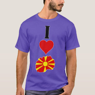 Camiseta Corazón al norte de Macedonia Amo el Nacional Mace