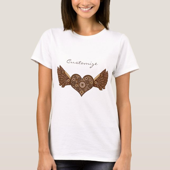 Camiseta Corazón alado Steampunk con Gears Thunder_Cove (Anverso)