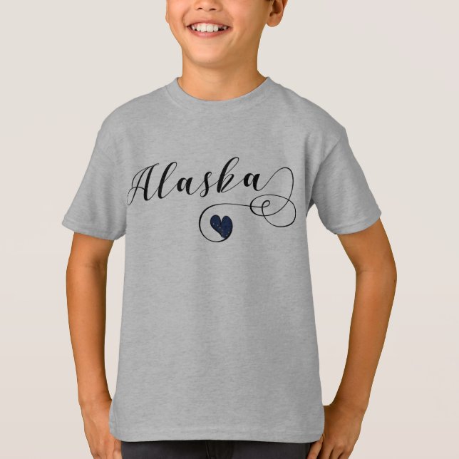 Camiseta Corazón Alaska, Bandera de Alaska (Anverso)